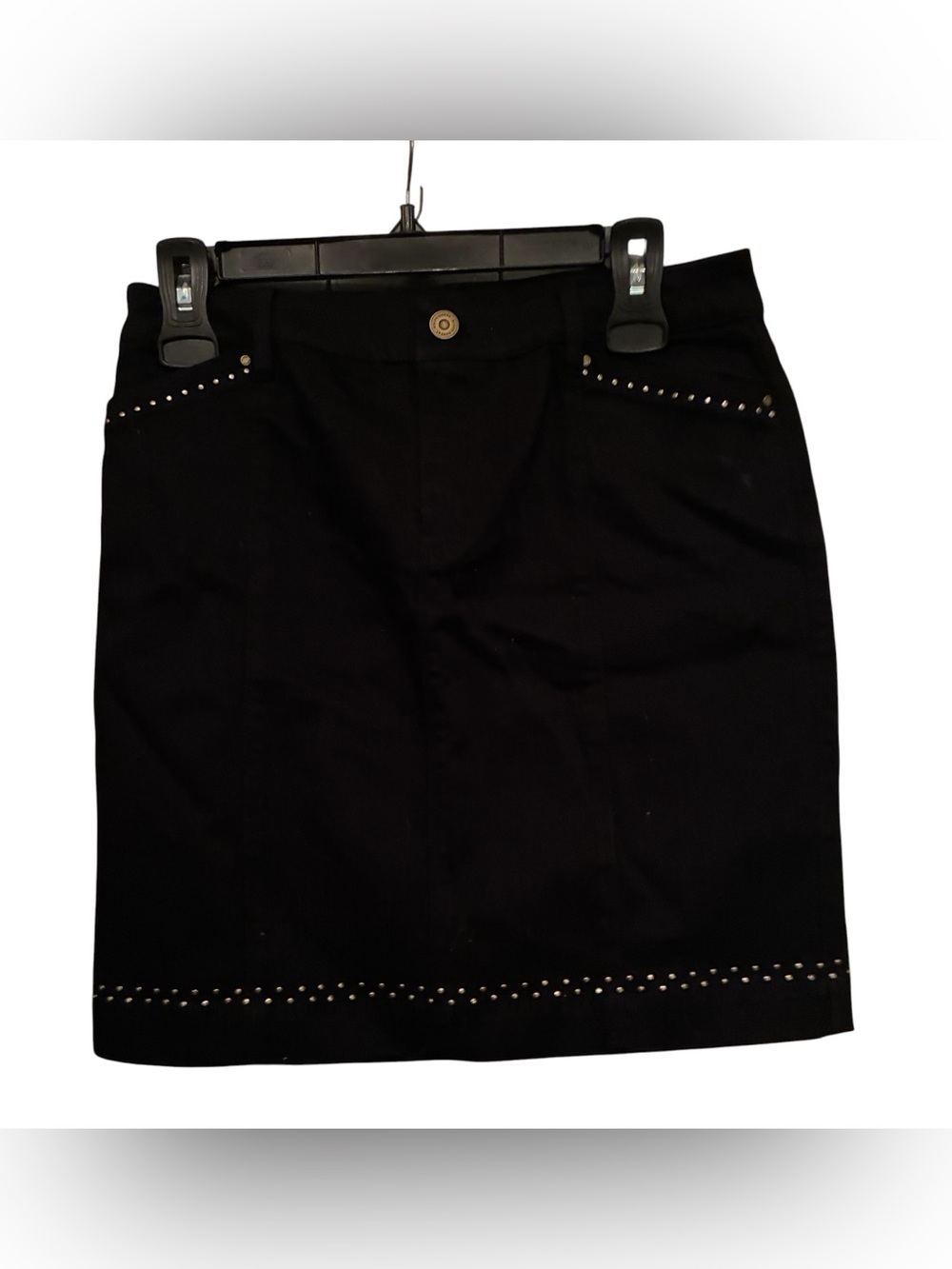 NWT WHITE HOUSE BLACK MARKET BLACK STRETCH DENIM SKIRT SIZE 2